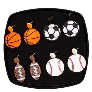 Score Big with Sports-Themed Earrings! Baseball, Soccer, Football, Basketball